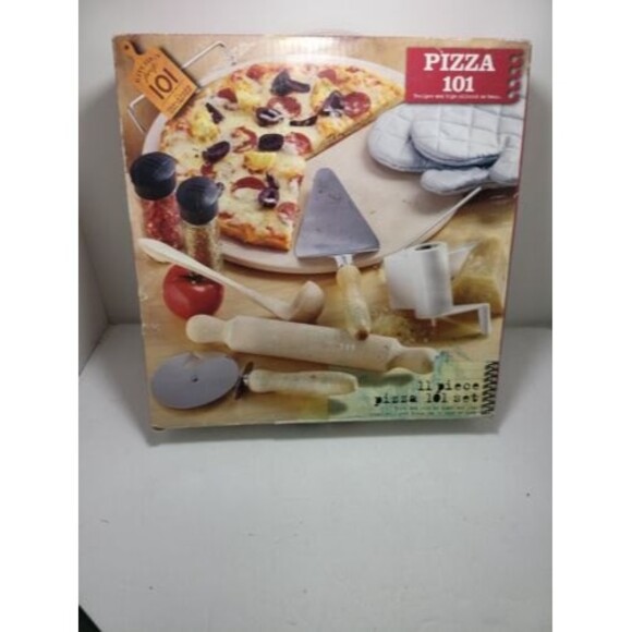 11 Piece Pizza 101 Set By Tabletops Unlimited WITH Recipes And Tips Offered - Picture 1 of 6